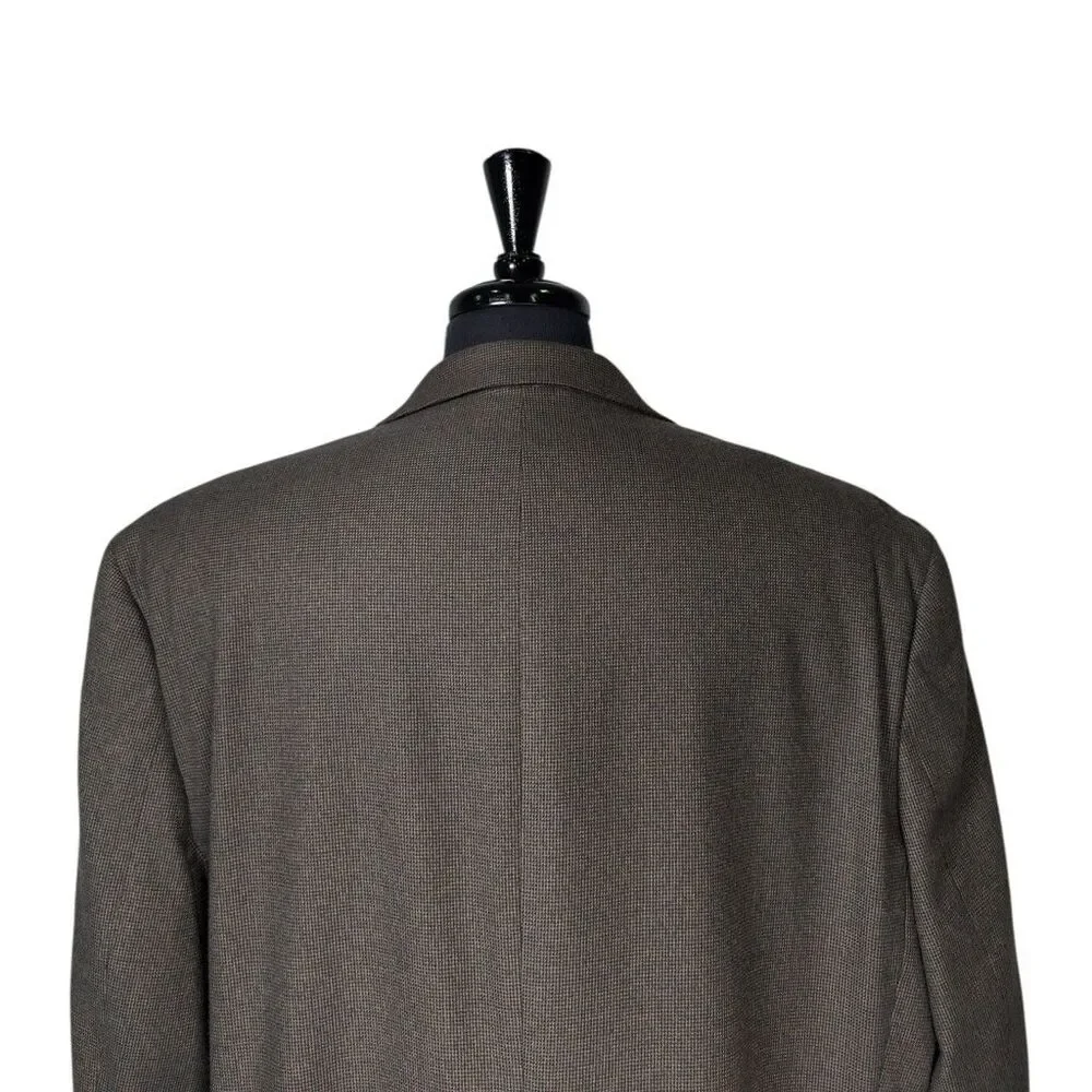 Ralph Lauren Mens Blazer 50R Brown Blue Check Stretch Sport Coat 2 Button Jacket